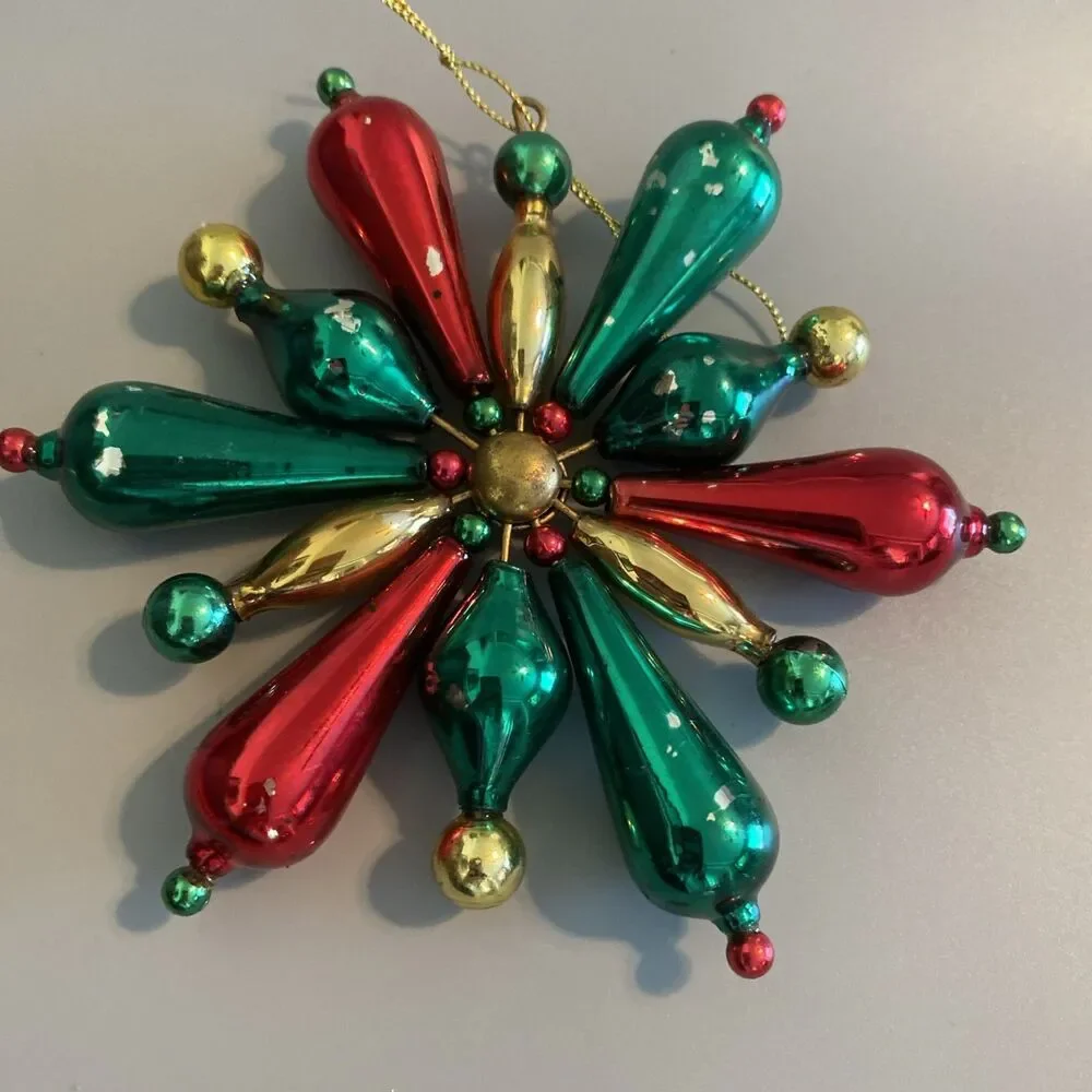 Vintage Christmas Ornament Starburst Snowflake 5.5